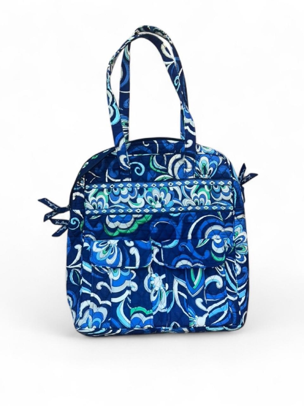 Vera Bradley Quilted Blue Floral Tote Bag - Stylish Patterned Handbag
